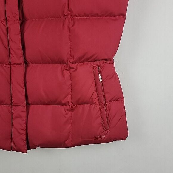 Eddie Bauer Goose Down Puffer Vest Womens Large Red EB700 Quilted Fitted - Picture 6 of 13
